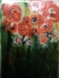 Textured Abstract Poppies - 6" x 8"