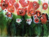 Textured Abstract Poppies ll - 8" x 6" - £75