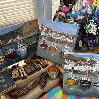 oil paintings Staithes Boats julie Macbean artist
