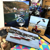 oil paintings Staithes Boats julie Macbean artist