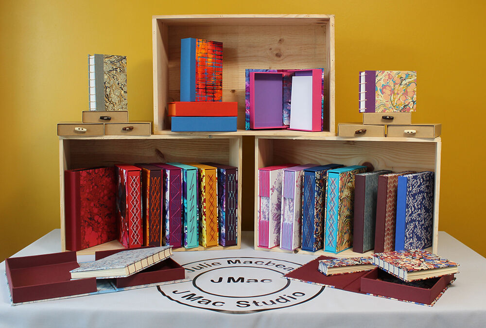 Sketchbooks Journals  boxeson display Julie Macbean Artist