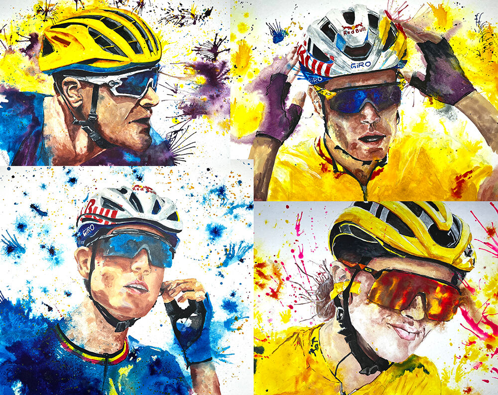 in k splash art, cyclists