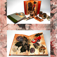 Pamphlet book with printmaking and reels Monoprinting with leaves
