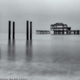 Brighton derelict pier with posts 0582