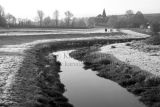 Alfriston riverbank in monochrome