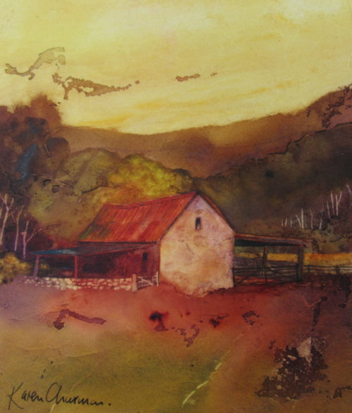 Sunset cowshed