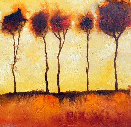 Sunset trees, France