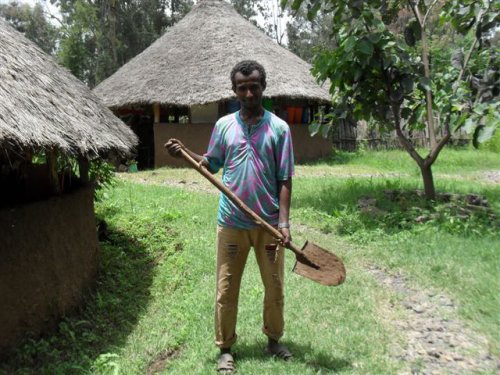 Habte working at the school