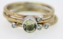 Triple Stack in gold with lemon quartz and diamonds