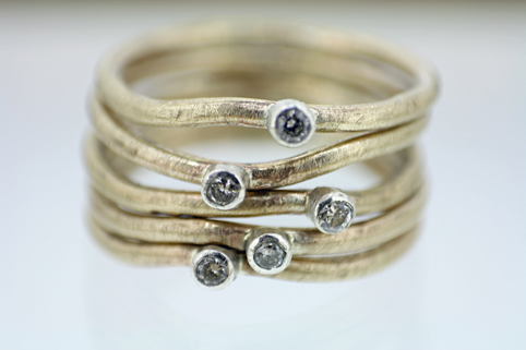 Gold and Diamond Ripple Stack