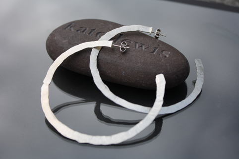 Large silver hoop earrings