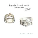 Silver and Diamond Ripple Stack