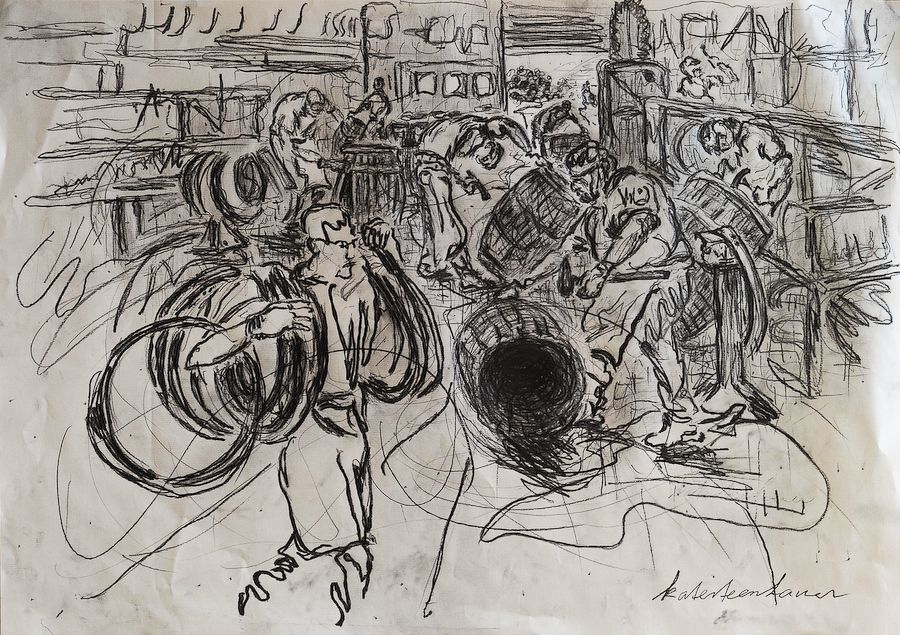 Drawing inside the whisky barn. For the result click on the image.