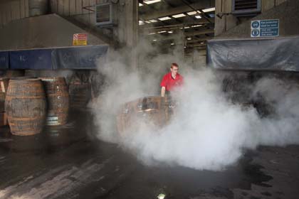 Collaboration with Speyside Cooperage - Charring the butts