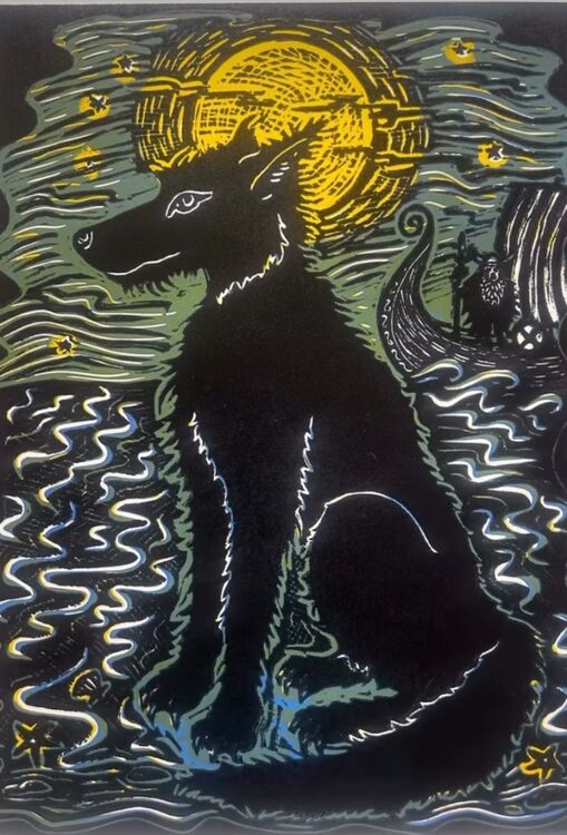 Black Shuck Arrives on the Norfolk Shore (colour)