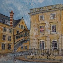 Bikes and Bridge, Oxford 20 x 20 ins (sold)