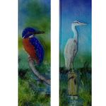 'Kingfisher & Heron' Boat Front Door Panels