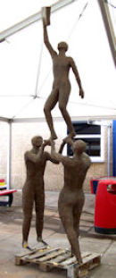 The sculpture almost completed and ready for final installation