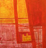 between a laugh and a smile