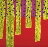 trees red purple screenprint