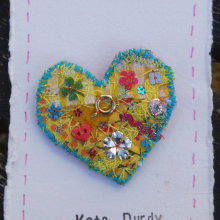 Mulit Coloured Heart Brooch  - SOLD