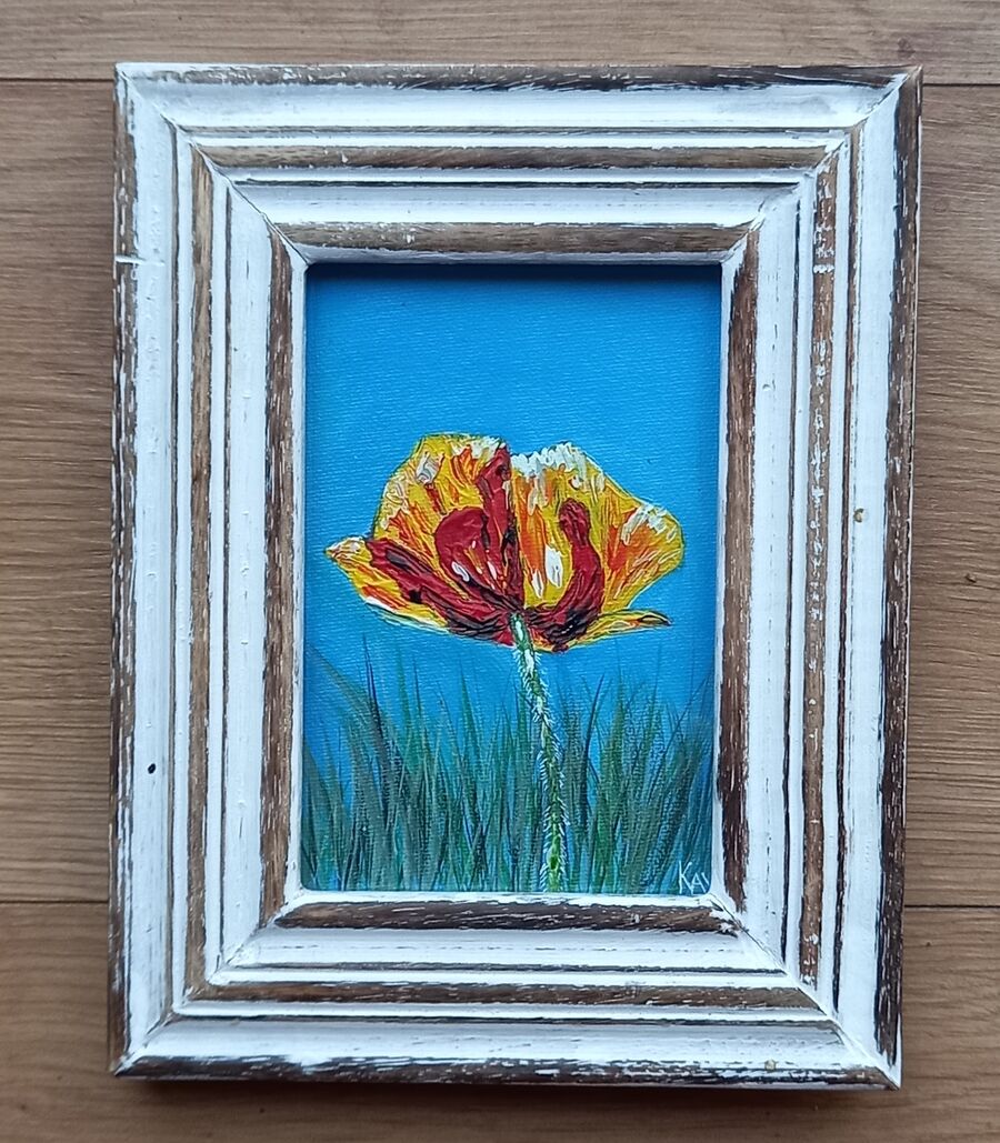 Red/Yellow Poppy Textured 2