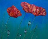 Textured Red Poppies
