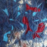 Dyed fabric, reverse applique