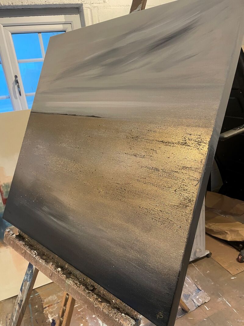 'Navy/Gold Textured' 40x40cm £50