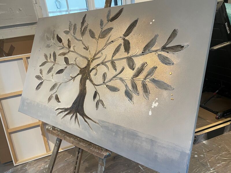 'Silver Swirl - Cream' 122x122cm £195