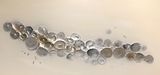'Bubbles - Greys/Gold/Silver' 150x76cm £165 grey and silver textured canvas