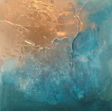 'Teal/Gold Abstract'