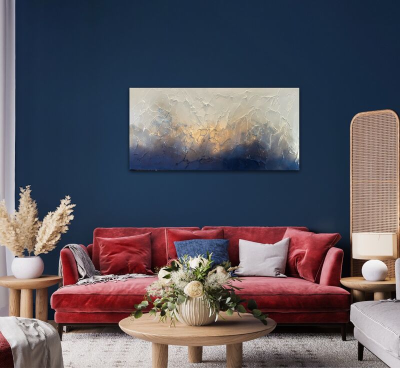 'Soft gold/white textured' 102x76cm £225