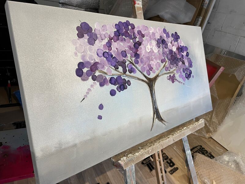 Purple blossom side view