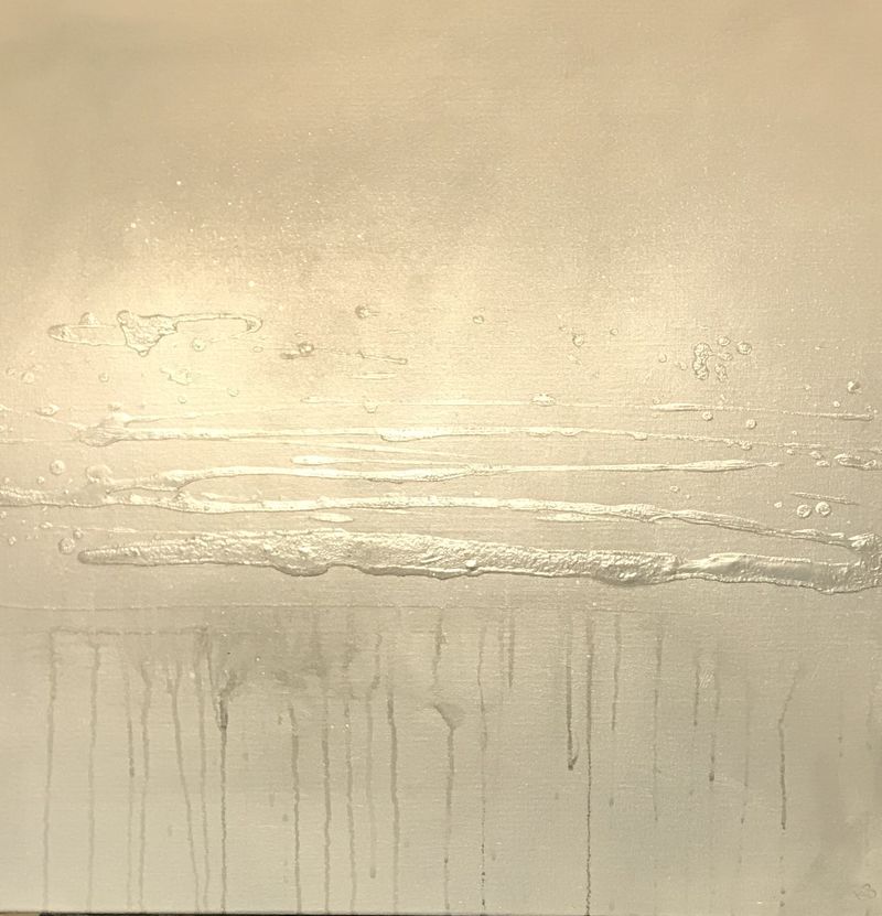 A Silver and grey canvas
