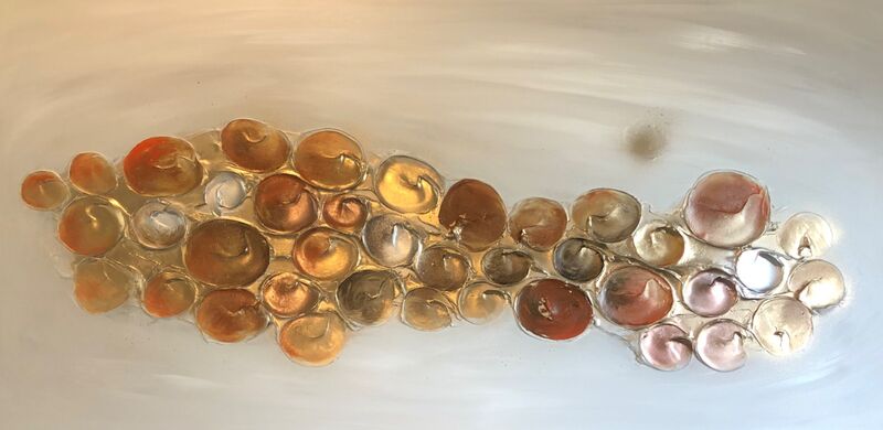 Orange metallic textured canvas