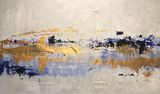 ‘Revolution grey - Blues/Gold’ 150x92cm £175