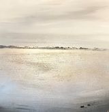 'Champagne Shores' 50x50cm £95 champagne gold canvas
