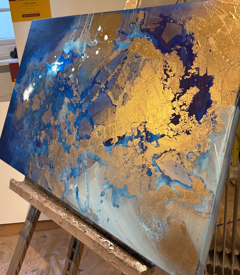 Experiment blues gold side easel