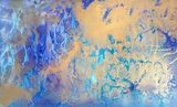 'Experiment - Cobalt/Teal/Gold' 122x76cm £235 ONO blue and gold canvas art