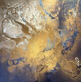 'Experiment Navy/Gold 0126' 102x102cm £295