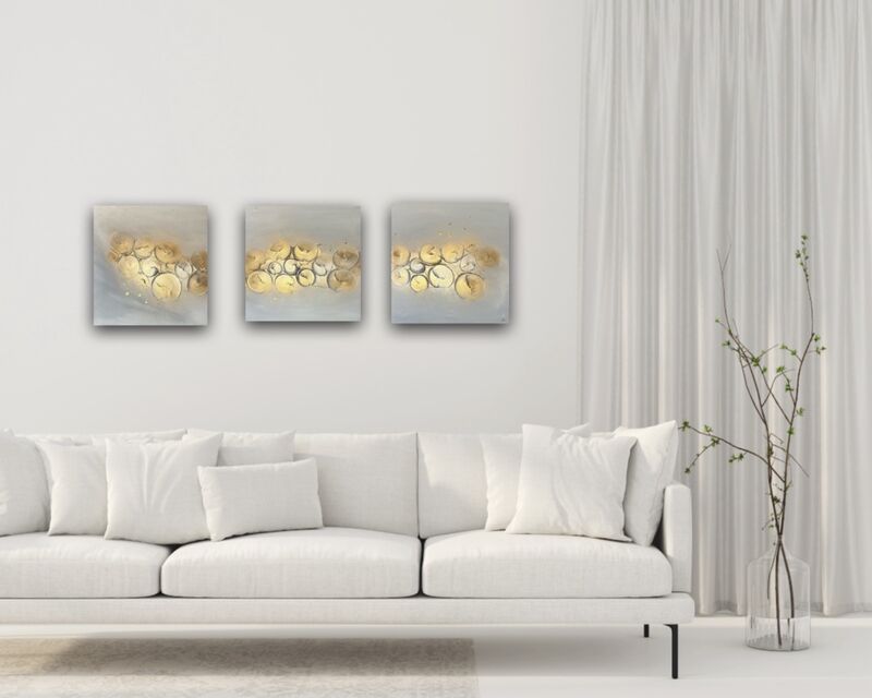 Bubbles gold over sofa