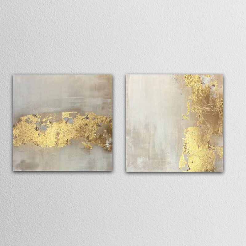 Set of 2 x ‘Gold Leaf Imperfections’ 2 x 50x50cm £150
