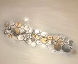 'Bubbles Neutrals' 150x122cm £285 a silver and gold textured canvas