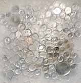 'Bubbles - Grey/silver/champagne' 122x122 £340 silver textured canvas