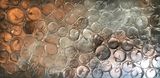 'Bubbles - Greys/Copper' 122x60cm £145 grey and copper canvas wall art