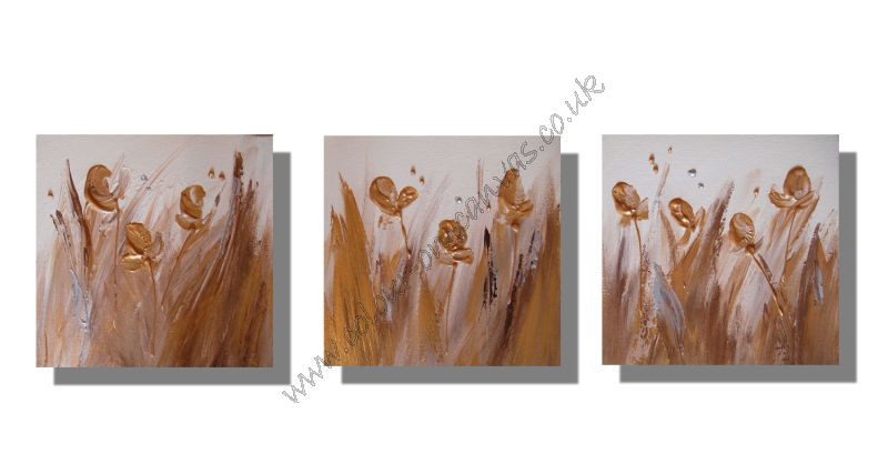 Set of 3 'Gold Irises'