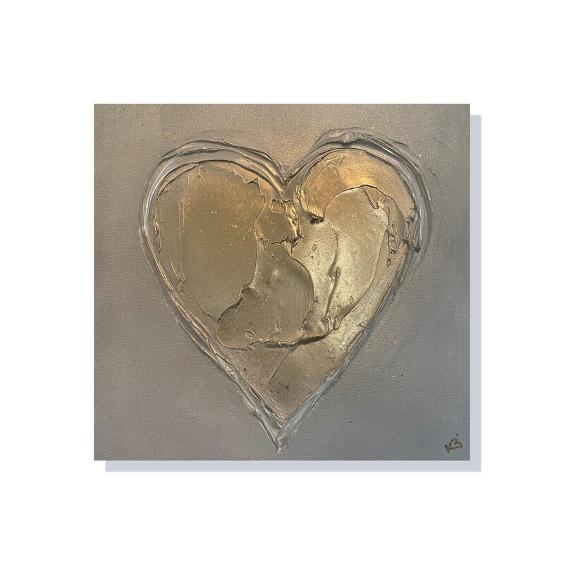 gold heart canvas