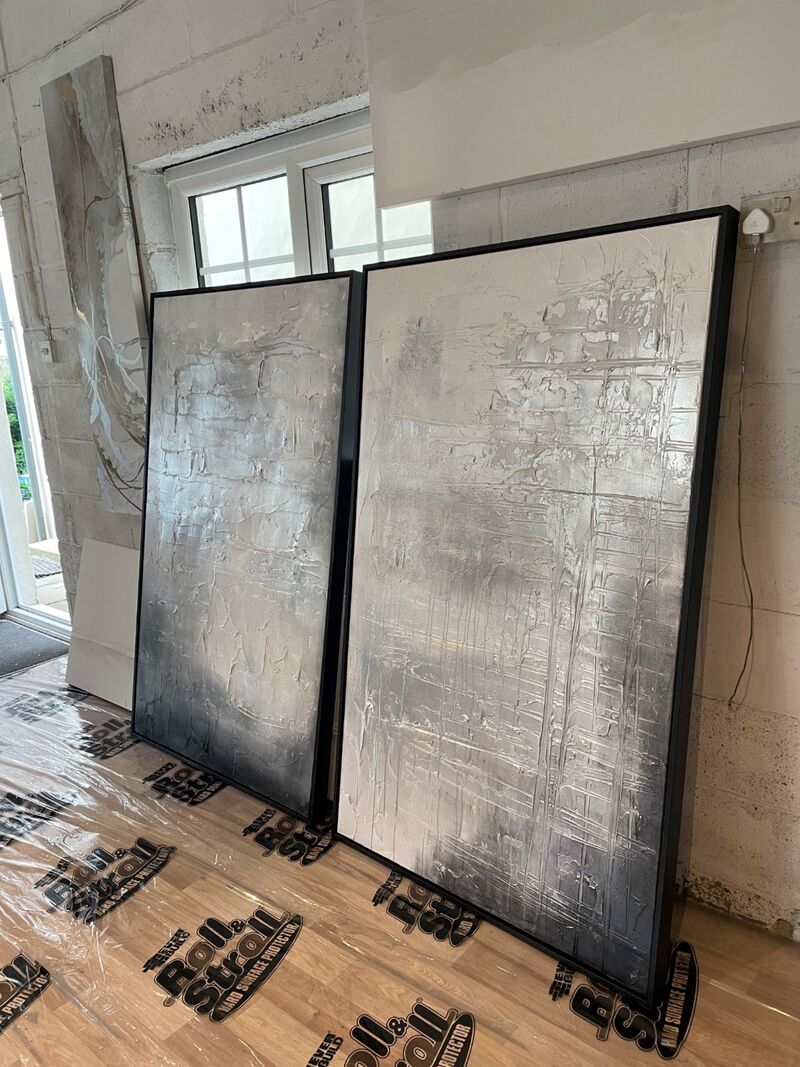 large textured canvases