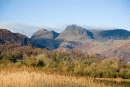 Langdale Pikes across Elterwater